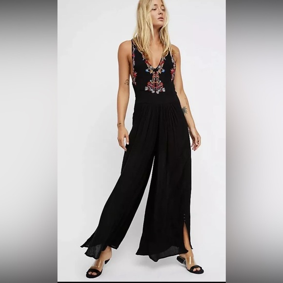 Free People Pants - NWOT Free People Amalfi One-Piece Jumpsuit Sz 4 Embroider Endless Summer Z142-9